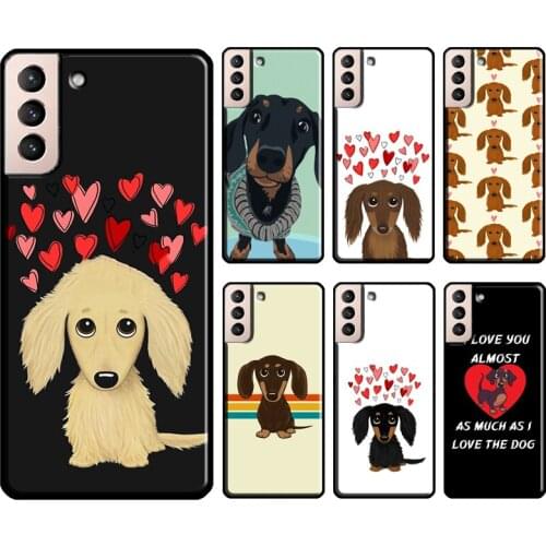 Cartoon Dachshund Sausage Dog Soft Cover For Samsung Galaxy S10 S8 S9 S20 Plus Note 10 Note 20 Ultra S21 S20 FE Case