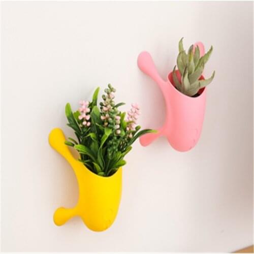 Wall Hanging Flower Pot Plant Wall Suction Cup Flower Pot Living Room Green Planting Stereo Combination Vase Indoor Decoration