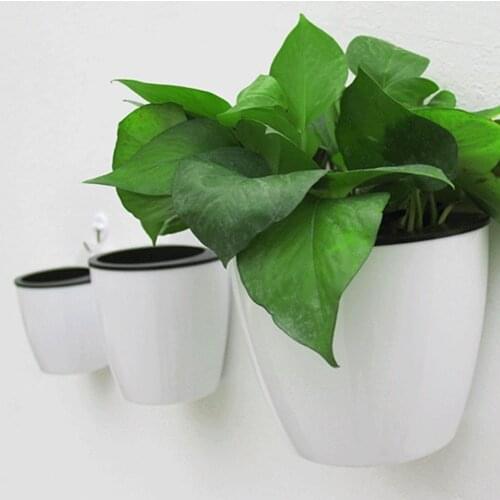 2017 New Arrival Modern Design Home Wall Hanging Design Flower Pot Round Shape Resin Hydroponics Chlorophytum Potted Flower Pots