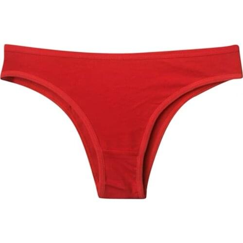 New Cotton Panties G-String For Female Soft Underwear Lingerie Thongs Red Black Skin White