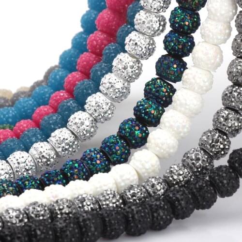 OlingArt 50PCS/lot 6&8mm Acrylic Rhinestone Beads Round plating Rhinestone effect Mixed color Environmental DIY Jewelry making