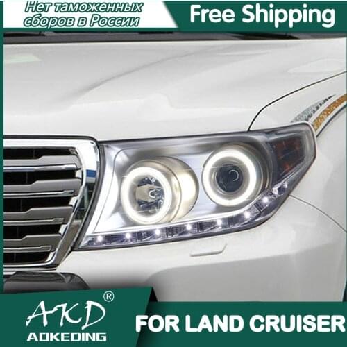 For Car Toyota Land Cruiser 2007-2015 Headlights DRL Day Running Light LED Bi Xenon Bulb Fog Light Car Accessory LC200 Head Lamp