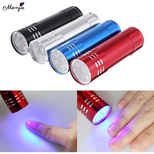 Monja 4 Colors Portable Nail Art Polish Fast Curing Dryer UV Gel Cure Lamp Mini LED Flashlight Shape Manicure Tool Machine