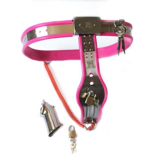 Stainless Steel Y-type Chastity Belt Sex Toys for Men and Women Adult Games with Removable Penis Cage