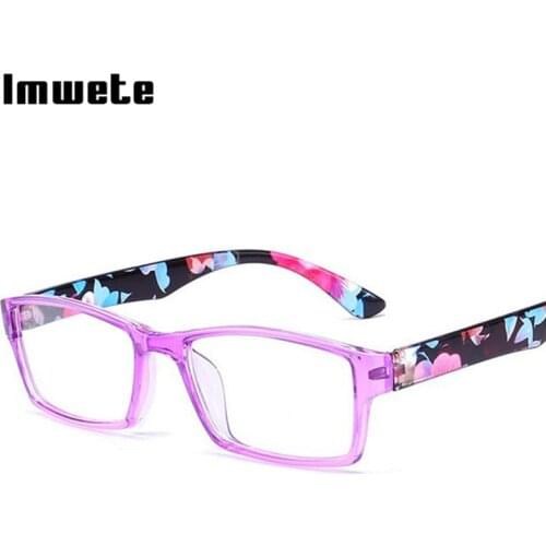 Imwete Rectangle Hyperopia Eyewear Resin Floral Female Reading Glasses Ultralight Presbyopia Diopter +3.0 3.5 4.0 4.5