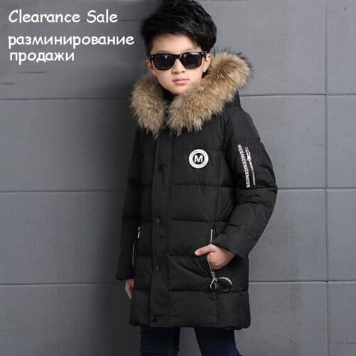 Winter Down Jacket For Boy 8 10 12 years Hooded Thicken Warmly Kids Winter Parkas Coat Children Outerwear