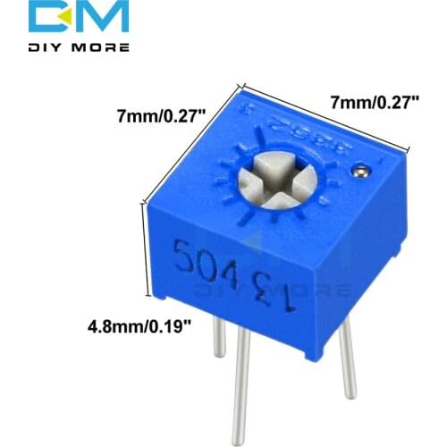 10PCS 3362P Trimmer Potentiometer Variable Resistor 100R 200R 500R 1K 2K 5K 10K 20K 50K 100K 200K 500K 1M Ohm Cermet Trimpot