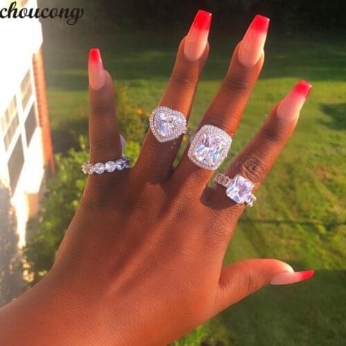 Luxury Lab Diamond cz Promise Ring 925 sterling Silver Engagement Wedding Band Rings For Women Bridal Party Jewelry Gift