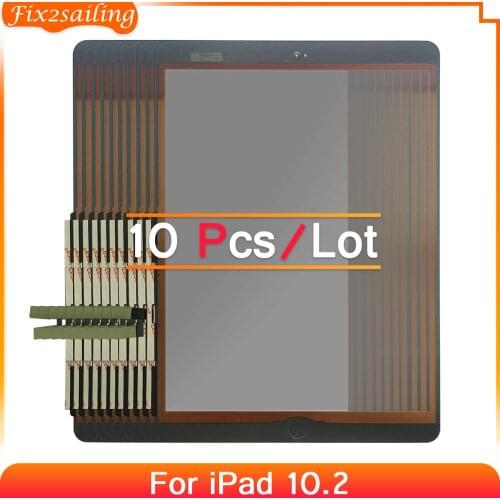 10pcs For iPad 7 10.2 2019 7th Gen A2197 A2198 A2200 Touch Screen Digitizer Outer Glass Panel Replacement No/With Key 100%Tested