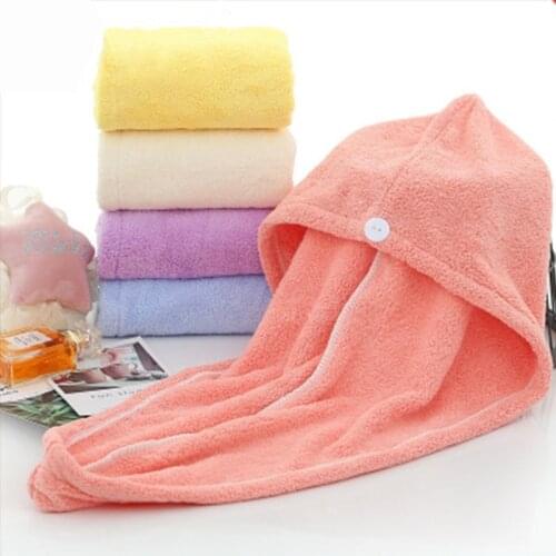 65*25cm Quick drying hair cap strong water absorbent microfiber coral velvet headcover towel thickened bath cap