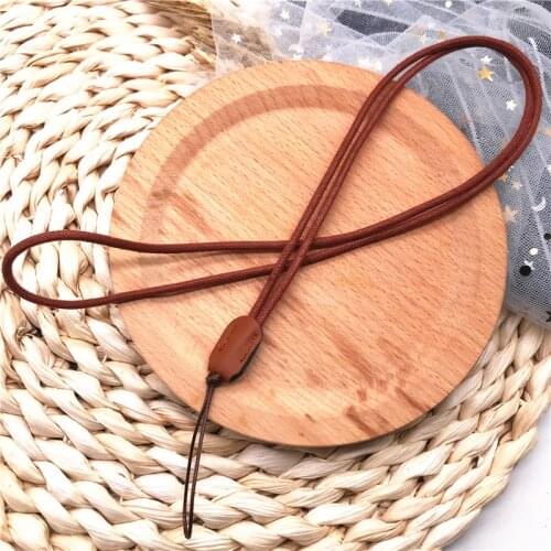 Soft PU Leather Lanyards Anti-lost Cord Neck Strap For Id Pass Card Badge Gym USB keys Mobile Phone Holder DIY Hang Rope