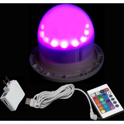D12cm 5V 1A LED Light Source IP65 Ball Ormaments Spot Table Lamp Light Remote Control RGBW Battery Powered Direct Charge 24LEDs