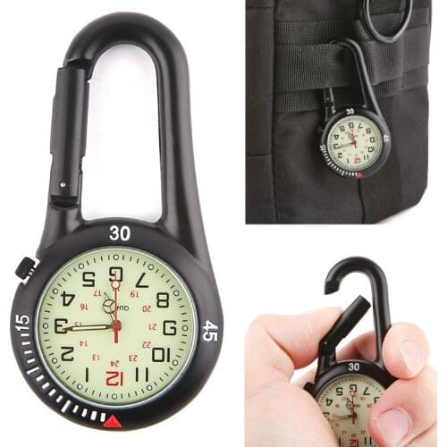 1PC Luminous Watch Face Outdoor Carabiner Fluorescent Watches Backpack Buckle Rock Climbing Hook Wholesale Dropshipping