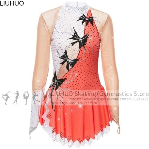 Dance Costumes Ice Skating Dress Performance Wear Teens Training Dancewear Salsa Women Figure Skating Dress Children