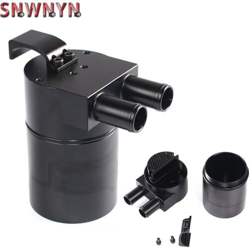 Universal Aluminum Alloy Reservior Oil Catch Can Tank for BMW N54 335 Black Round Can Reservoir Turbo Oil Catch can