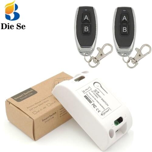 Universal Lighting Controller 433MHz Wireless Relay Switch and Remote Transmitter Key Fobs for Lamp/Bulb/LED,AC 110V 220V 10Amp