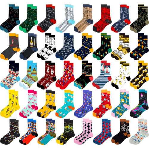 Funny Harajuku Cute Novetly Casual Women and Men Socks Fashion Colorful Animal Flower Anime Cotton Winter Autumn Socks Size38-45