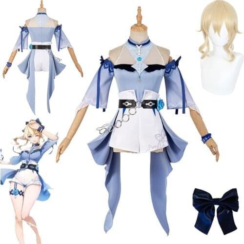 Anime Game Genshin Impact Jean Summer Swimsuit Sexy Dress Cosplay Costume Halloween Women Free Shipping