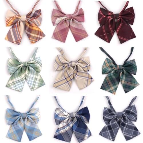 Feminine Plaid Bowtie Casual Bow tie For Women Uniform Collar Butterf Bowknot Adult Check Bow Ties Cravats Girls Bowties