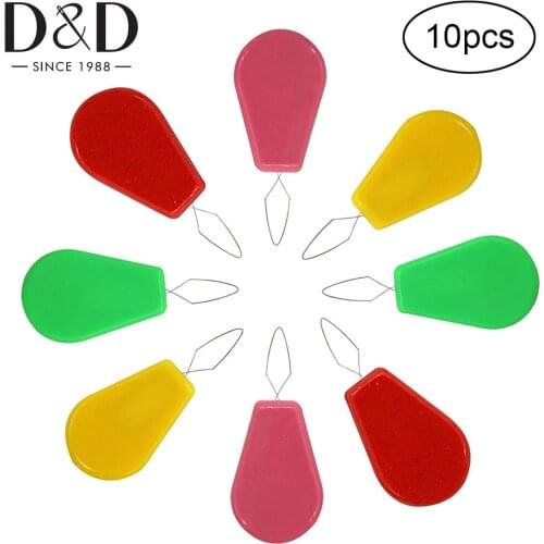 10pcs Colorful Bow Wire Needle Threader Hand Sewing Stitch Insertion Tool Sewing Needle Threader DIY Needlework Sewing Tools