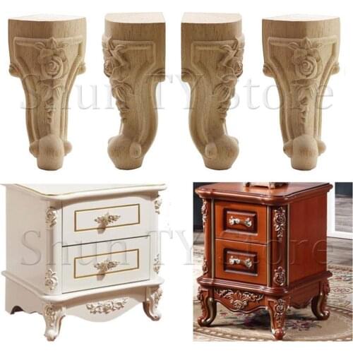 2/4 PCS Solid Wood Furniture Legs Feet Replacement Support For Sofa Couch Chair Coffee Tea Table Cabinet TV Stands