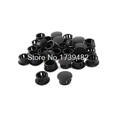 20pcs Black 22mm Dia Round Shape Locking Hole Plugs Button Cover