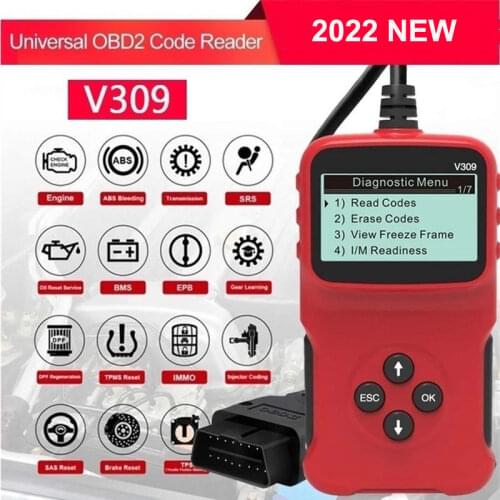 2021 Upgrade OBD2 Scanner V309 OBDII Vehicles Code Reader Automotive Erase/Reset Fault Codes Car Anto Diagnostic Scanner Tools