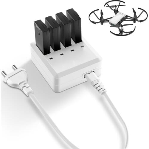 4 in 1 Drone Battery Charger Hub for Intelligent Battery Fast Charging for DJI Tello Drone US / EU Plug Charger