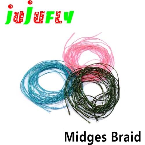 Hot 4yards pack micro hollow diamond braid sparkle midge nymph body wrapping fly tying materials for small fishing flies