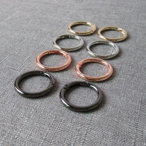 50 pcs 25mm Metal spring gate O rings openable key ring bag leather chain harness accessories belt strap wheel buckle snap clasp