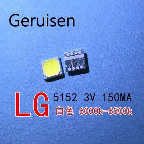500PCS/For LG LED Lighting Middle Power LED 0.5W 3V 5152 6500K Cool white LEMWS51R80GZ10 CRI80 Lighting Application LCD TV