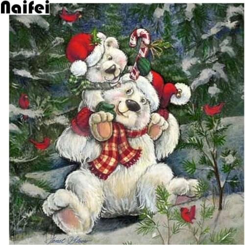 5D square/round Diamond Painting Christmas Santa Claus Bear Snow Scene DIY Craft Kit Mosaic Embroidery Cross Stitch Home Decor