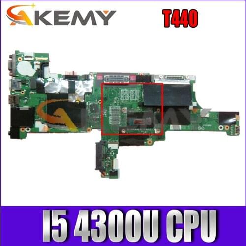 Akemy VIVL0 NM-A102 For Lenovo Thinkpad T440 Laptop Motherboard CPU I5 4300U 100% FRU 04X5012 04X5014 04X5010 04X5011