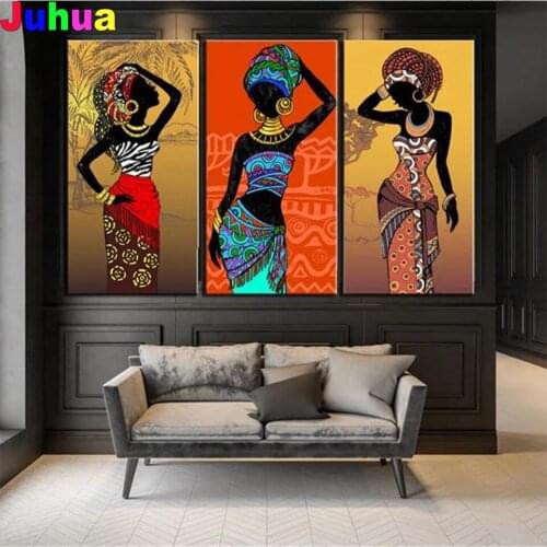 African woman 5D Diy Diamond Painting stitch full round square drill women diamond Embroidery gift Mosaic Set home decor