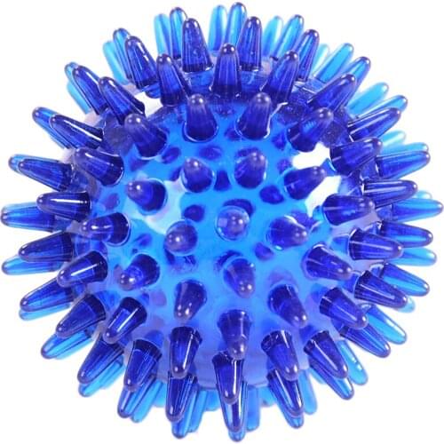 Athletics Spiky Ball Trigger Point Stress Reflexology Massage Hand Finger Exercise Strengthener Blue