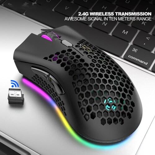 Wireless USB Rechargeable 1600 DPI RGB Backlight Gaming Mouse for PC/Laptop Mouse Gamer USB Receiver