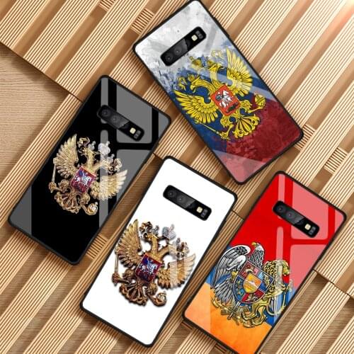 Armenia russia Flag coat of arms Tempered Glass Phone Case For Samsung Galaxy A6 A6S A8 A8S J6 J8 2018 S8 S9 S10 PLUS NOTE 8 9