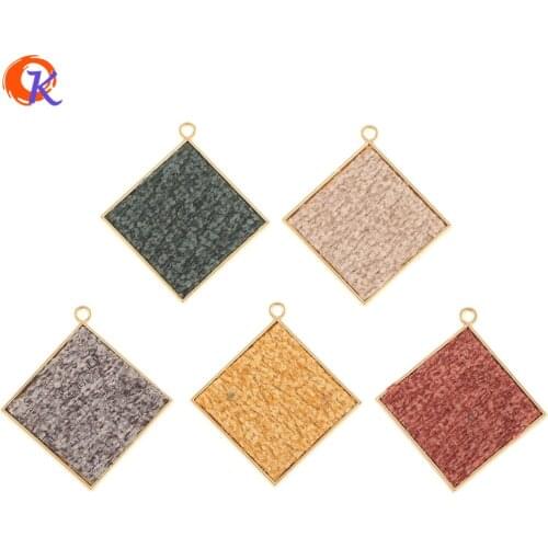 Cordial Design 50Pcs 38*41MM Jewelry Accessories/Charms/Square Shape/Earrings Connectors/Hand Made/Jewelry Findings Component