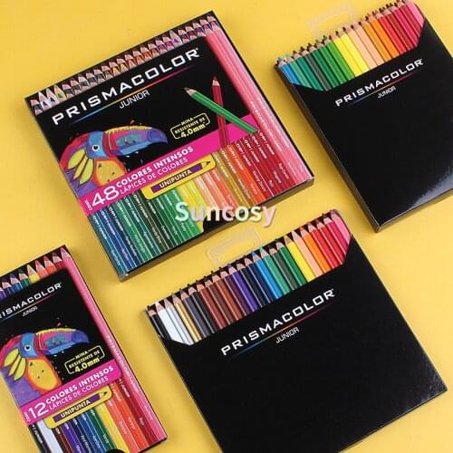 Prismacolor Colored Pencils Set, Pack of 48 36 24 15 12 , Junior 4.0mm,Painting Supplies for Art beginner,Students pencils