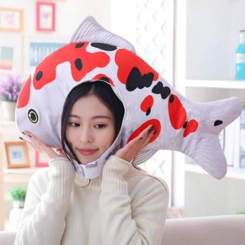 Lovely Goldfish Headgear Hat No Stuffiness Skin-friendly Costume Accessories Goldfish Soft Plush Hat Head Decoration for Girl