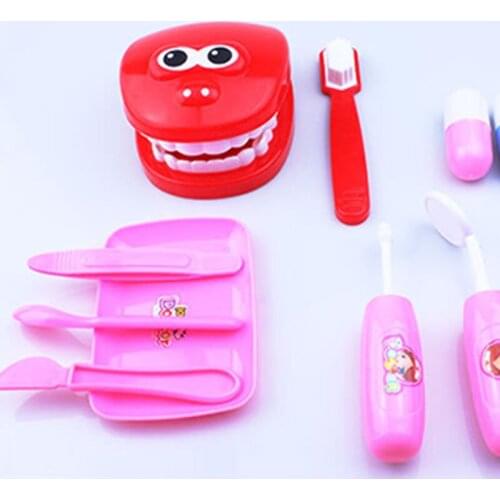Early Education Toy Children Play House Doctor Small Dentist Simulation Brushing Denture Game Baby Medical Toy Tote Bag