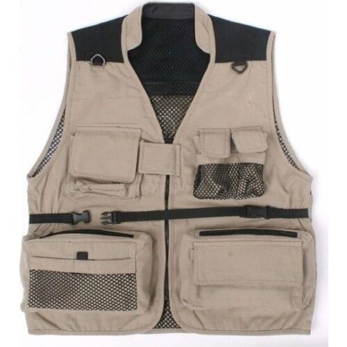 Camera Man Vest Multi Pockets Summer Waistcoat Director Reporter Summer Mesh Working Adversting Waistcoats Men Uniform