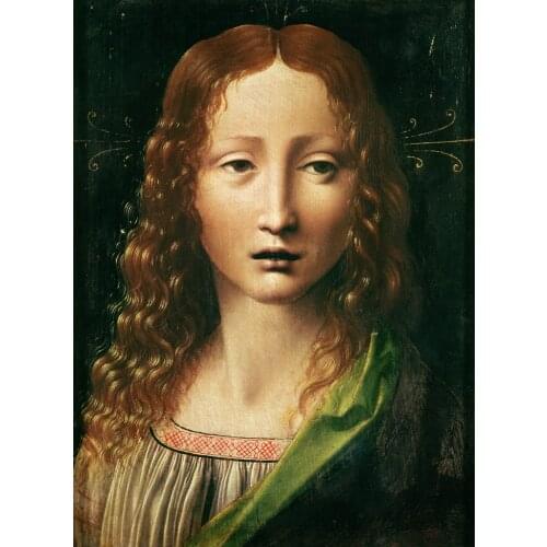 Classic Portrait Art Woman Oil Painting for Office Head Of The Saviour by Leonardo Da Vinci Canvas Painting Handpainted