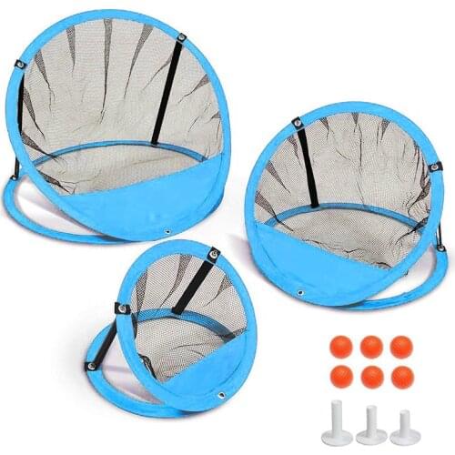 3pcs Golf Chipping Practice Net Foldable With Foam Balls Rubber Tees Swing Practice Putting Target Nets Indoor Outdoor Backyard