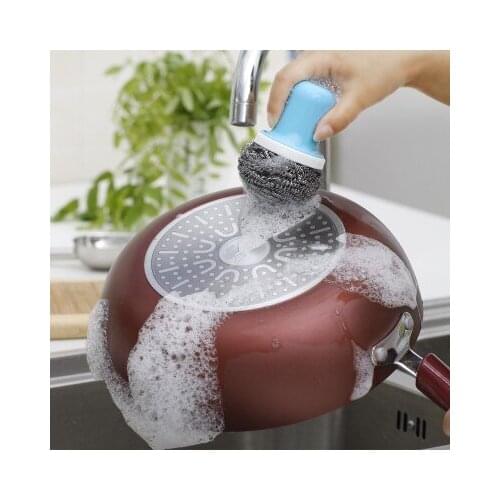 BF040 Creative kitchen appliances cleaning brush can replace steel wire brush pot 10*7*3.5cm free shipping