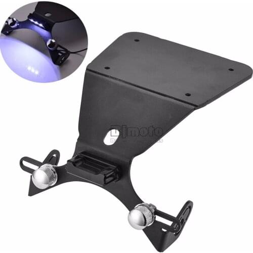 CNC License Plate Bracket Number Holder Plate with 3 LED For Yamaha R3 R25 MT03