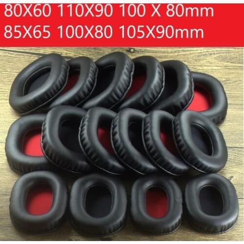 Square Oval Headphone Earpads Replacement Soft Leather Memory Foam Ear Pads Cover 80X60 100 X 85 110X90mm Full Size Earpads