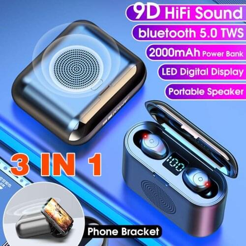 LANMIAO F9 TWS Mini Bluetooth Earphone 5.0 Touch Sports Stereo Wireless Headset Noise Reduction Surround Sound Speaker