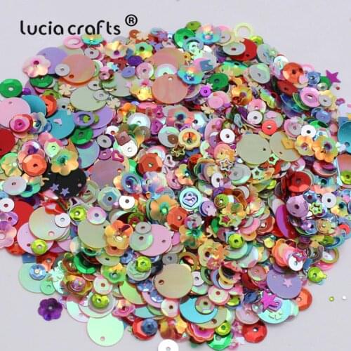 Lucia crafts 20g/lot Mix Sizes/Shapes Flake Cup Confetti Loose Sequins Paillettes Sewing&Wedding Accessories D0902