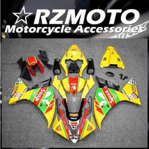 4Gifts Injection mold New ABS Whole Fairings Kit Fit for YAMAHA YZF-R1 R1 2012 2013 2014 12 13 14 Bodywork set Red Yellow